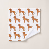 Hongaarse Vizsla Schattige Cartoon Pointer Hondenp Bad Handdoek (Wasdoekje)