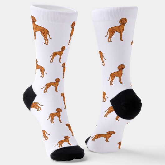 Hongaarse Vizsla Schattige Cartoon Pointer Hondenp Sokken (Gebogen)