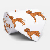 Hongaarse Vizsla Schattige Cartoon Pointer Hondenp Stropdas (Opgerold)