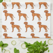 Hongaarse Vizsla Schattige Cartoon Pointer Hondenp Theedoek (Gevouwen)