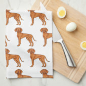 Hongaarse Vizsla Schattige Cartoon Pointer Hondenp Theedoek (Quarter Fold)
