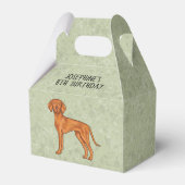 Hongaarse Vizsla Schattige Pointer Hond Met Tekst  Bedankdoosjes (Achterkant)