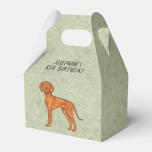 Hongaarse Vizsla Schattige Pointer Hond Met Tekst  Bedankdoosjes (Voorkant Zijde)