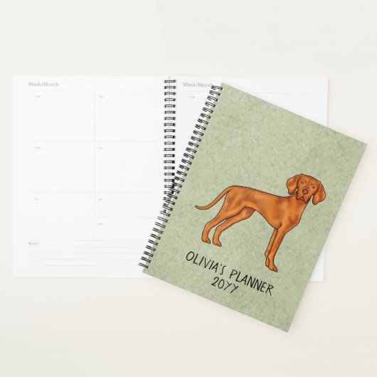 Hongaarse Vizsla Schattige Pointer Hond Met Tekst Planner (Display)