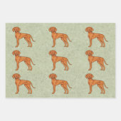 Hongaarse Vizsla Schattige Pointer Hond Patroon Gr Inpakpapier Vel (Voorkant 2)