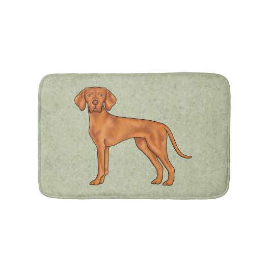 Hongaarse Vizsla Schattige Pointer Hond Staand Gro Badmat (Voorkant)
