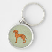 Hongaarse Vizsla Schattige Pointer Hond Staand Gro Sleutelhanger (Voorkant)