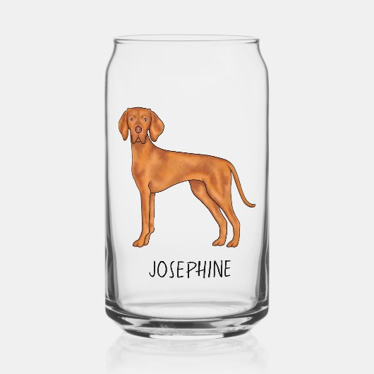 Hongaarse Vizsla Schattige Pointerhond Met Aangepa Blikvorm Glas (Voorkant)