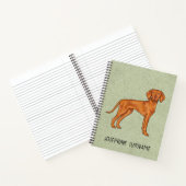 Hongaarse Vizsla Schattige Pointerhond Met Aangepa Notitieboek (Binnen)