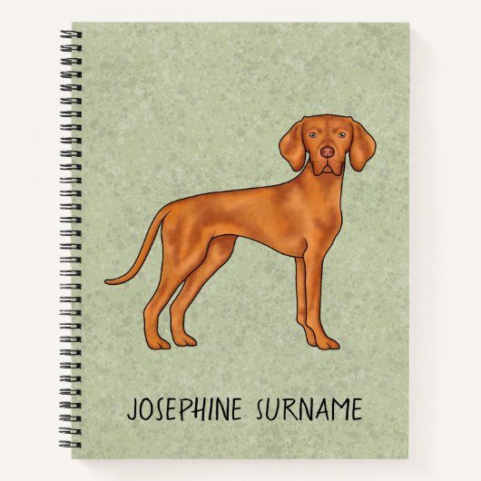 Hongaarse Vizsla Schattige Pointerhond Met Aangepa Notitieboek (Voorkant)