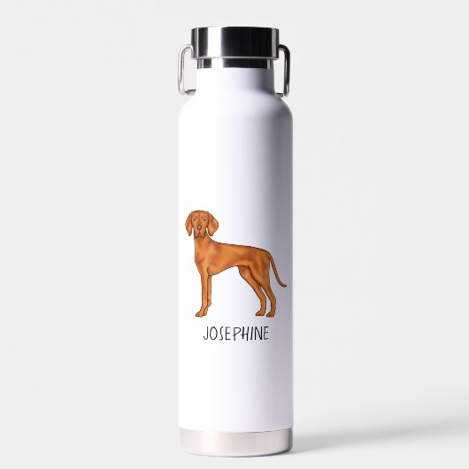 Hongaarse Vizsla Schattige Pointerhond Met Aangepa Waterfles (Voorkant)