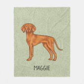Hongaarse Vizsla Schattige Pointerhond Met Naam Gr Fleece Deken (Voorkant)