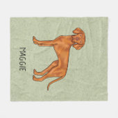 Hongaarse Vizsla Schattige Pointerhond Met Naam Gr Fleece Deken (Voorkant (Horizontaal))