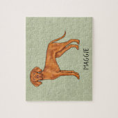 Hongaarse Vizsla Schattige Pointerhond Met Naam Gr Legpuzzel (Verticaal)