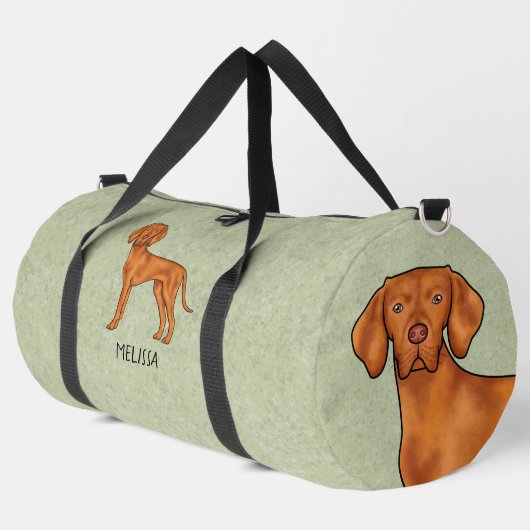 Hongaarse Vizsla Schattige Pointerhond Met Naam Gr Plunjezak (Linkerhoek)