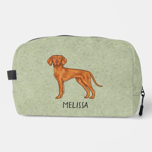 Hongaarse Vizsla Schattige Pointerhond Met Naam Gr Toilettasje (Voorkant)
