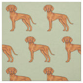 Hongaarse Vizsla Schattige Pointerhond Tekening Gr Stof (Swatch)