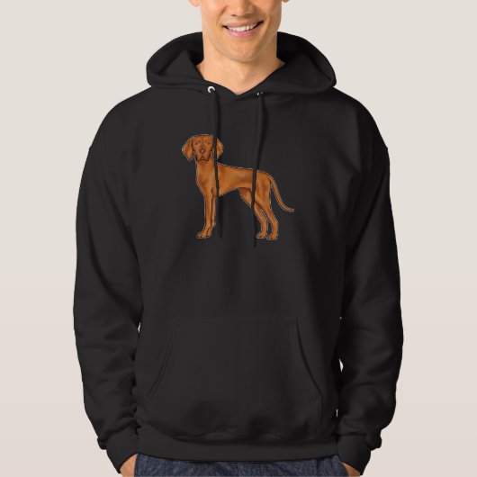 Hongaarse Vizsla Schattige Rode Cartoon Pointer Ho Hoodie (Voorkant)