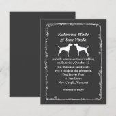 Hongaarse Vizsla Silhouetten Bruiloft Kaart (Voorkant / Achterkant)
