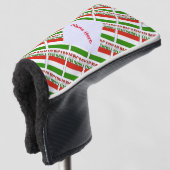 Hongaarse vlag betegelde rode personalisatie golfheadcover (3/4 voorkant)