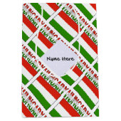 Hongaarse vlag betegelde zwarte personalisatie medium cadeauzakje (Voorkant)