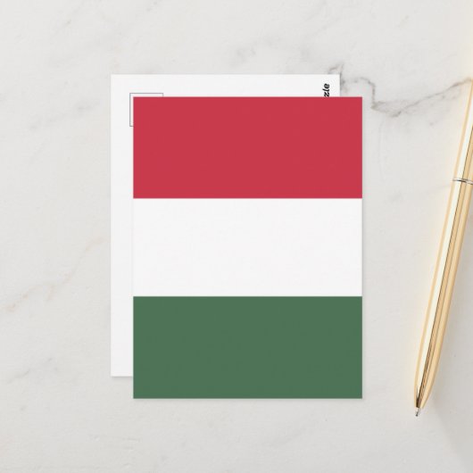 Hongaarse vlag briefkaart (Voorkant / Achterkant in situ)