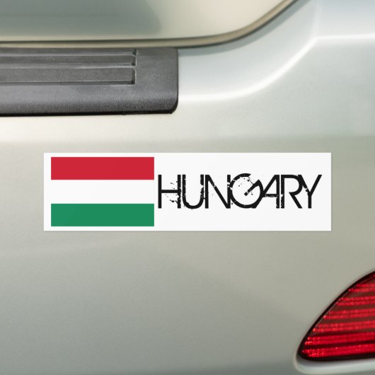 Hongaarse vlag bumpersticker (Op auto)