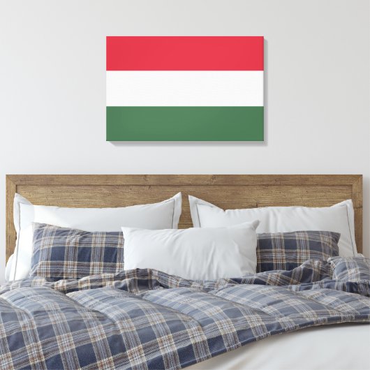 Hongaarse vlag canvas afdruk (Insitu (Slaapkamer))