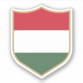 Hongaarse vlag embleem patriottische reizen sticker (Voorkant)