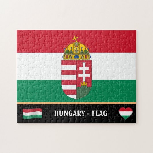 Hongaarse vlag, Emblem, Hongaars land/Hongarije Legpuzzel (Horizontaal)