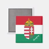 Hongaarse vlag, Emblem & Hongaarse vakantie/sport Magneet (Voorkant / Achterkant)