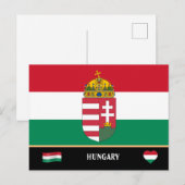 Hongaarse vlag en Hongaarse landreis/Hongarije Briefkaart (Voorkant / Achterkant)