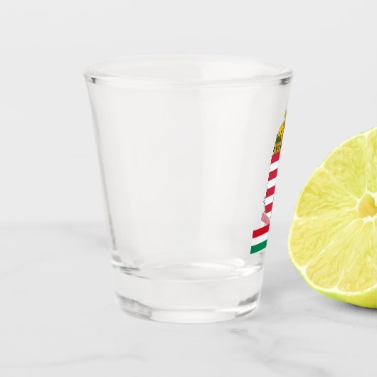 Hongaarse vlag en Hongaarse patriot/sport Shot Glas (Links)