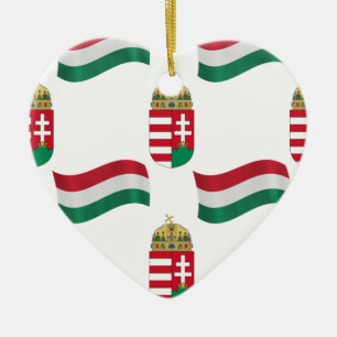 Hongaarse vlag en rest keramisch ornament