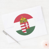 Hongaarse vlag en wapenmunt, vlag van Hongarije Ronde Sticker (Envelop)