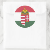 Hongaarse vlag en wapenmunt, vlag van Hongarije Ronde Sticker (Tas)
