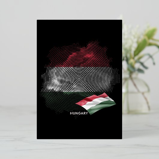Hongaarse vlag folie uitnodiging (Staand Voorkant)