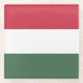 Hongaarse vlag glazen onderzetter (Voorkant)