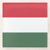 Hongaarse vlag glazen onderzetter (Voorkant)