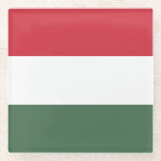 Hongaarse vlag glazen onderzetter (Voorkant)