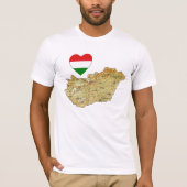 Hongaarse vlag — Hart en kaart T-Shirt (Voorkant)