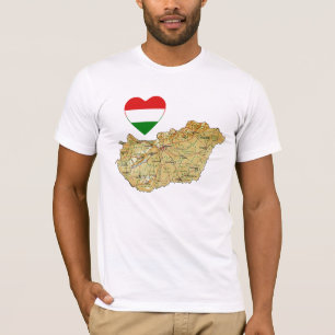 Hongaarse vlag — Hart en kaart T-Shirt