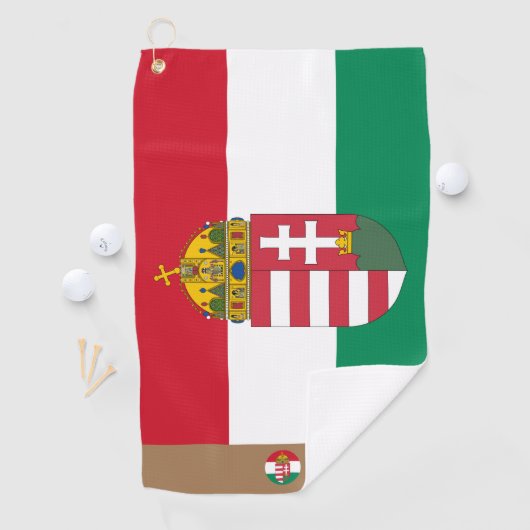 Hongaarse vlag & Hongarije, monogrammen Golf Towel Golfhanddoek (Insitu)