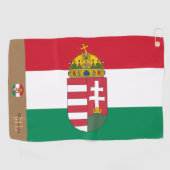 Hongaarse vlag & Hongarije, monogrammen Golf Towel Golfhanddoek (Horizontaal)