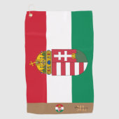 Hongaarse vlag & Hongarije, monogrammen Golf Towel Golfhanddoek (Voorkant)