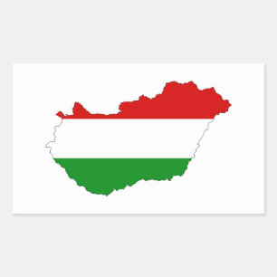 hongaarse vlag kaart vorm symbool rechthoekige sticker