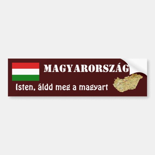 Hongaarse vlag + kaartBumpersticker Bumpersticker (Voorkant)