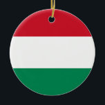 Hongaarse vlag keramisch ornament<br><div class="desc">Hongaars keramisch Ornament</div>