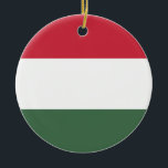 Hongaarse vlag keramisch ornament<br><div class="desc">Hongaarse vlag</div>