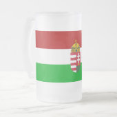 Hongaarse vlag matglas bierpul (Voorkant links)